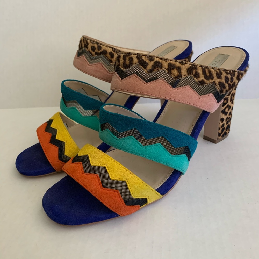 Cole Haan Emilia Calf Hair Colorblock Block Sandal